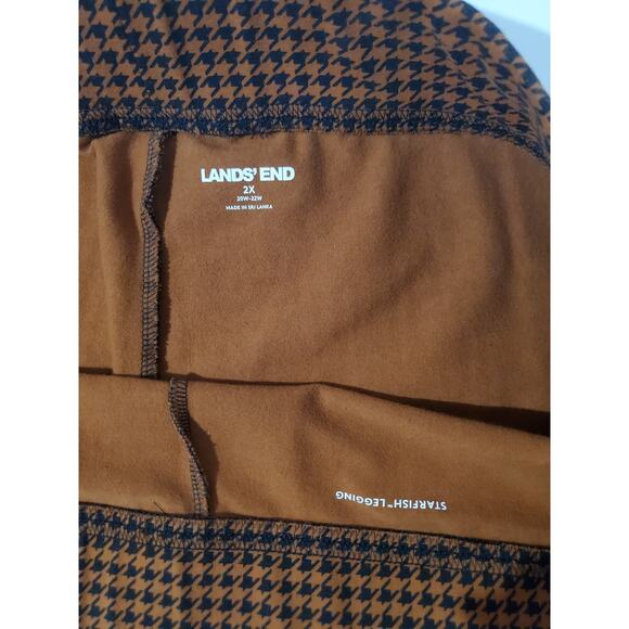 Lands End Houndstooth Starfish Legging Pants Womens Plus Size 2X Rust Black - Picture 7 of 11